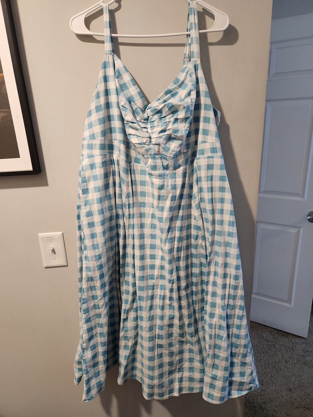 torrid Blue and White Gingham Midi Sundress Torrid Size 3